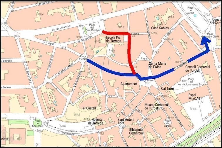 Plànol de les modificacions de trànsit