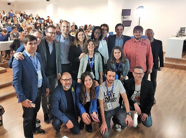 Imatge dels res`ponsables de l'organització i els ponents de Trobada sobre Transformació Digital a Lleida