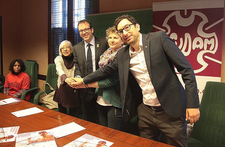 Participants en la signatura de l'acord, Acudam i el Club Natació Mollerussa