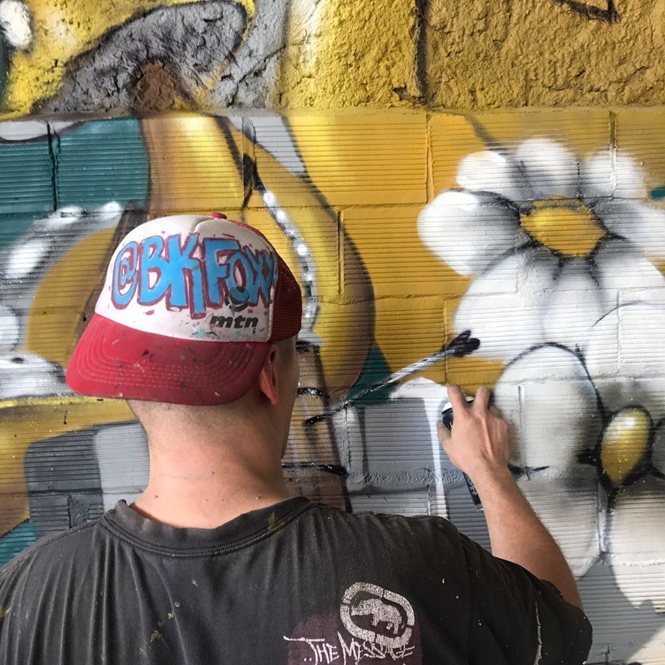 Zeso WF treballant en la seva obra a Penelles