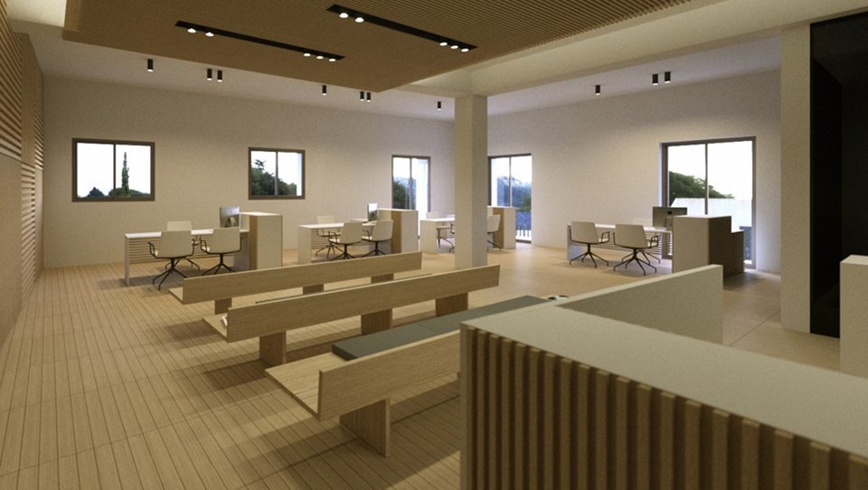 Imatge virtual de la nova recepció de l'Ajuntament de Mollerussa