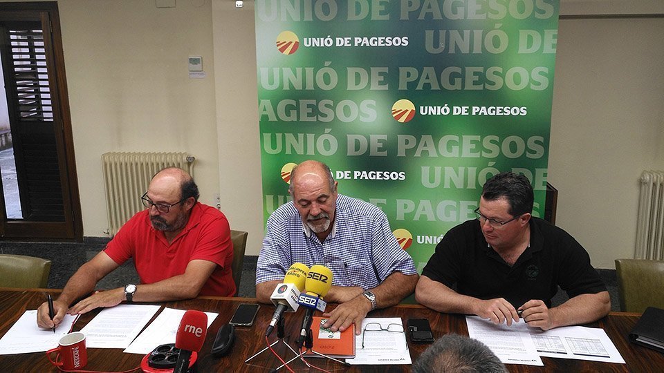 Roda de premsa del sindicat Unió de Pagesos