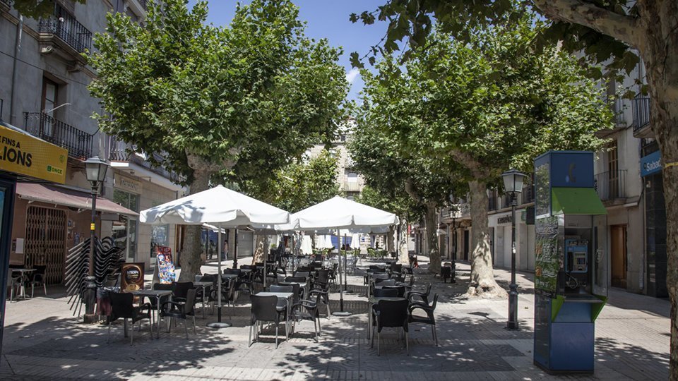 Imatge actual de la plaça Major de Mollerussa