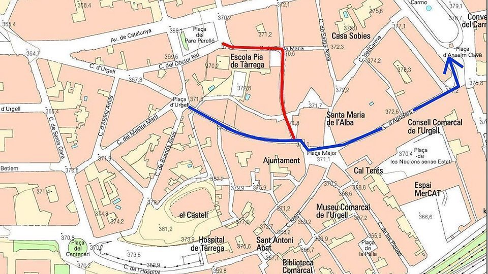 Plànol de les afectacions viàries