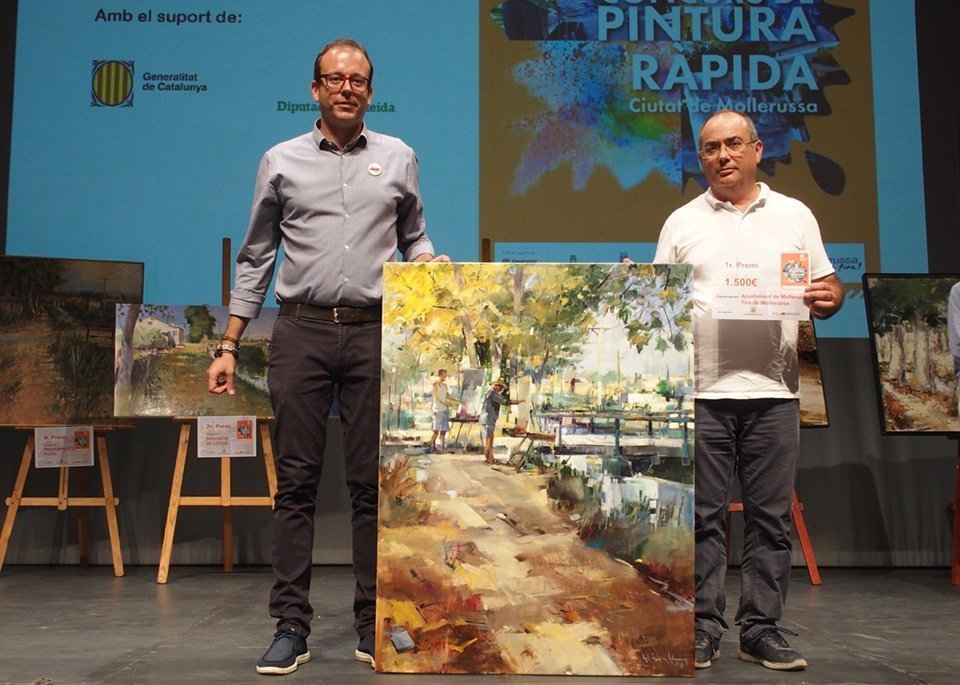 Guanyador primer premi Julio Garcia i l'alcalde Marc Solsona