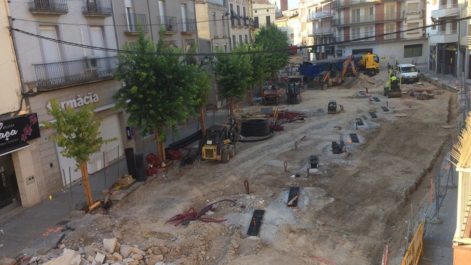 Les obres a la plaça Manuel Bertrand de Mollerussa