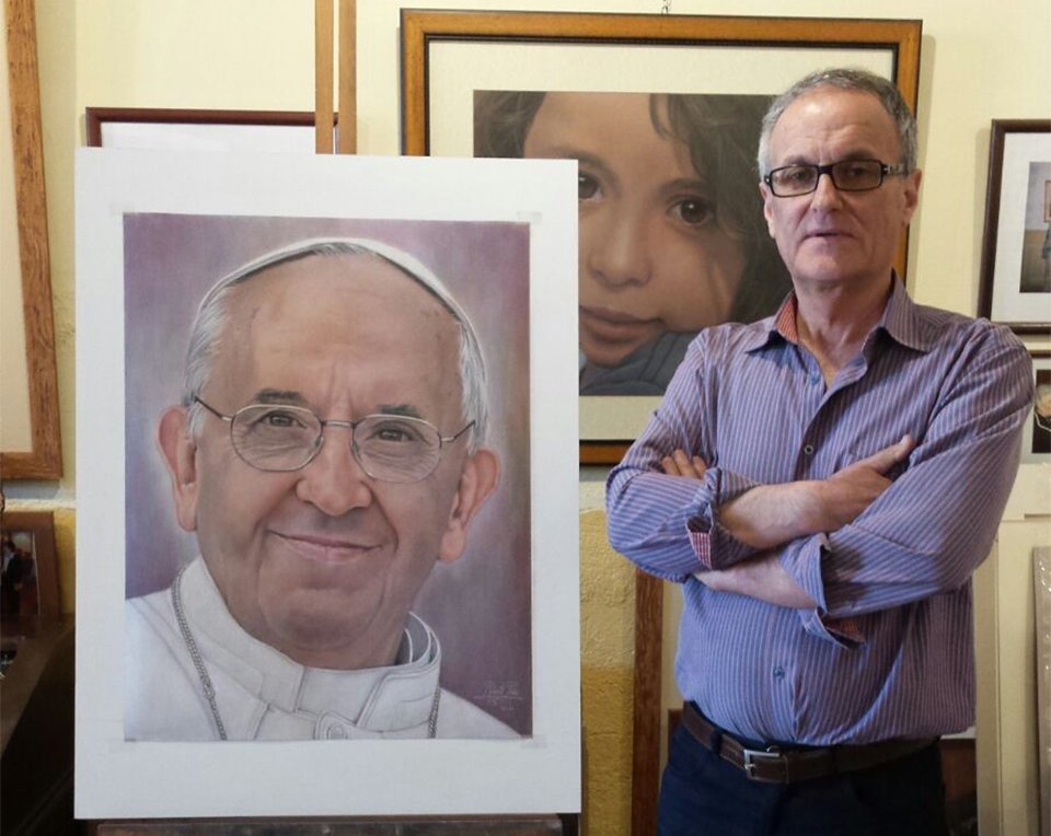 Robert Perez i el retrat del Papa Francesc