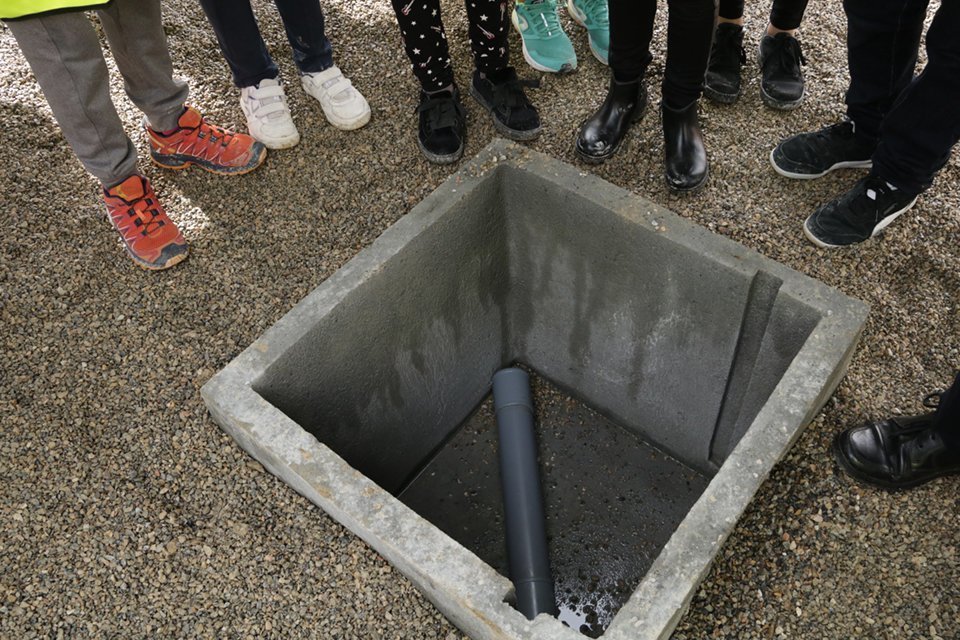 Imatge de la cavitat en els terrenys de la nova escola d'Almenar