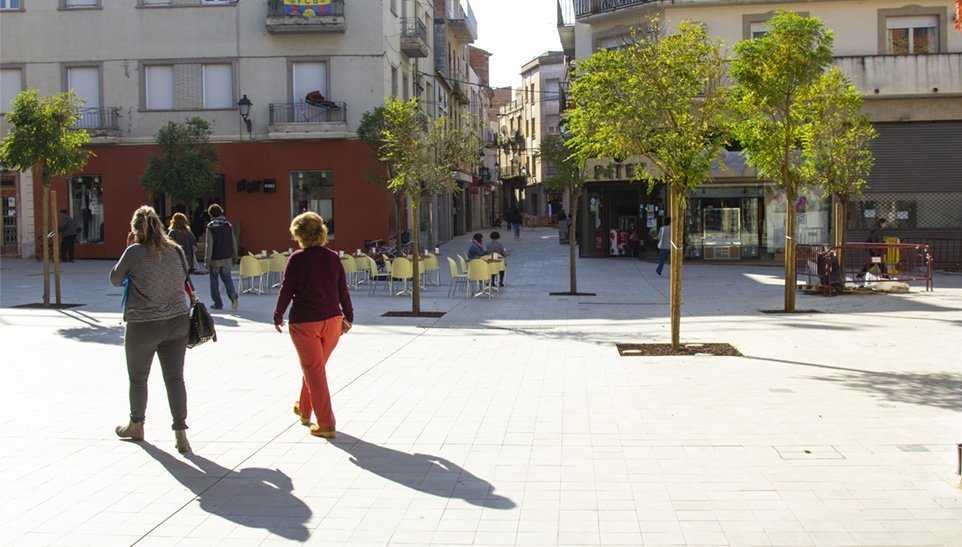 Imatge de la plaça Pla d'Urgell de Mollerussa