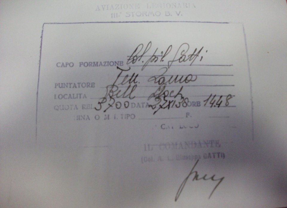 Document que acredita el bombardeig sobre Bell-lloc