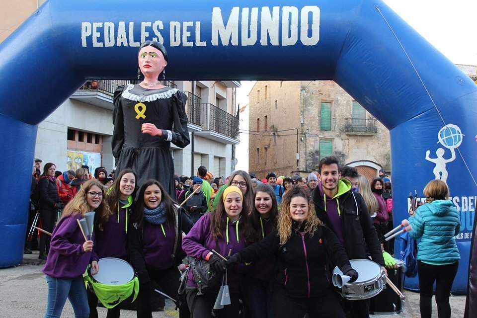 El grup local de batucada que va acompanyar la Marxa de la Boira