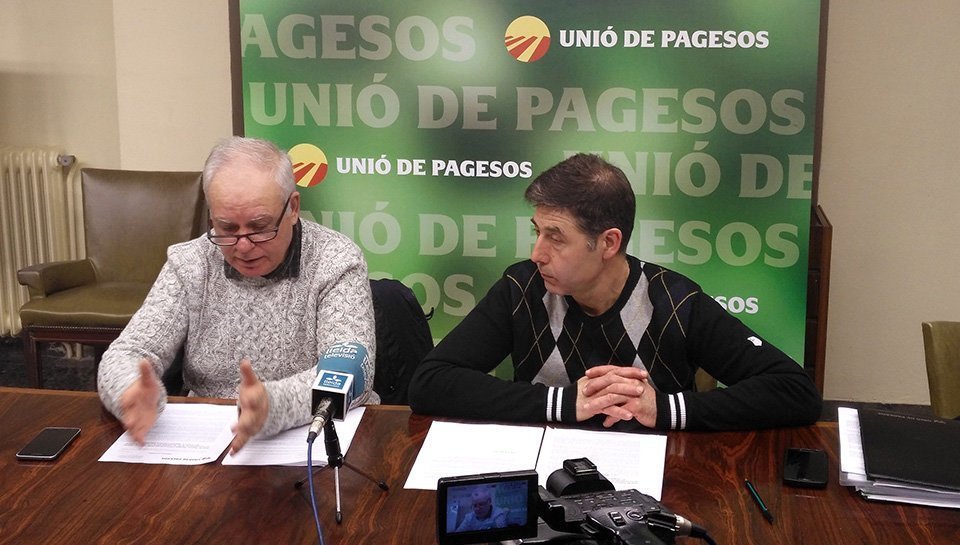 Roda de premsa dels responsables d'Unió de Pagesos