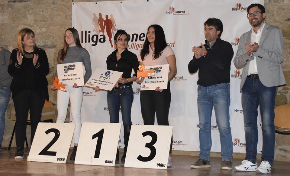 Podi femení de les proves de 5 quilòmetres en la Lliga Ponent 2018
