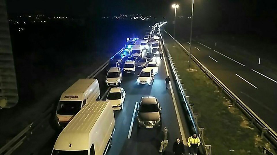 Imatge del tall a l'A-2 a l'alçada de Tàrrega el 21 de febrer de 2019. (hortizontal)