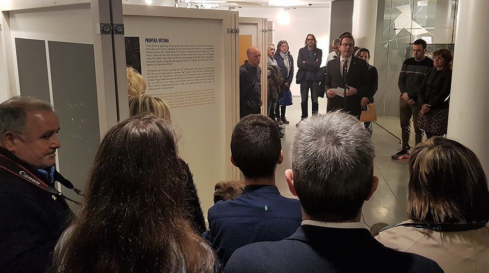 Marc Solsona presideix l'acte inaugural de l'exposició Memòries incandescents