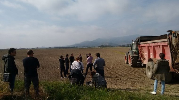 Aplicació de l'adob i sembra al Delta de l'Ebre