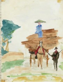 Aquarel·la sobre full de quadern de Benet Rossell