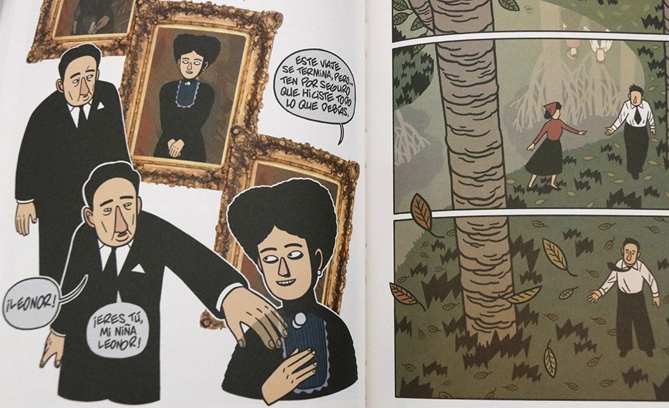 Una pàgina del còmic de la vida d'Antonio Machado