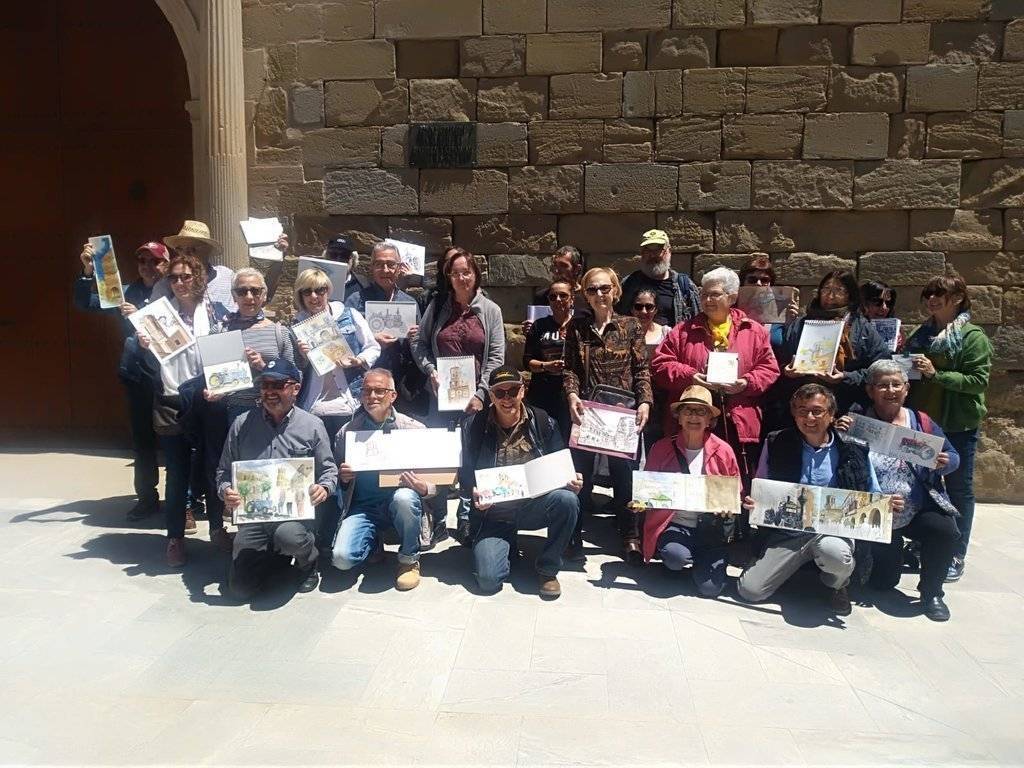 Urban Sketchers Lleida a la Fira de la Camamilla