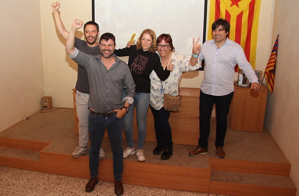 Engelbert Montalà i els cinc regidors d'ERC de Mollerussa