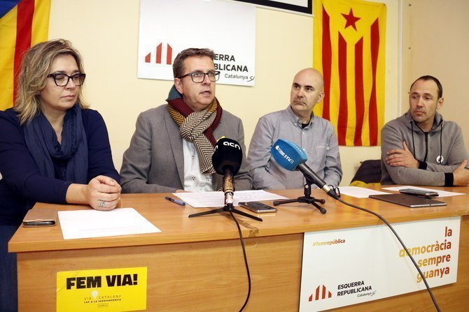 Joan Talarn en un acte amb alcaldes del Pla d'Urgell