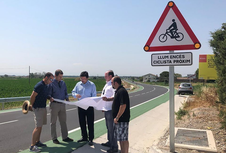 Visita del  secretari d'Infraestructures i Mobilitat, Isidre Gavín a la carretera Linyola, Bellcaire