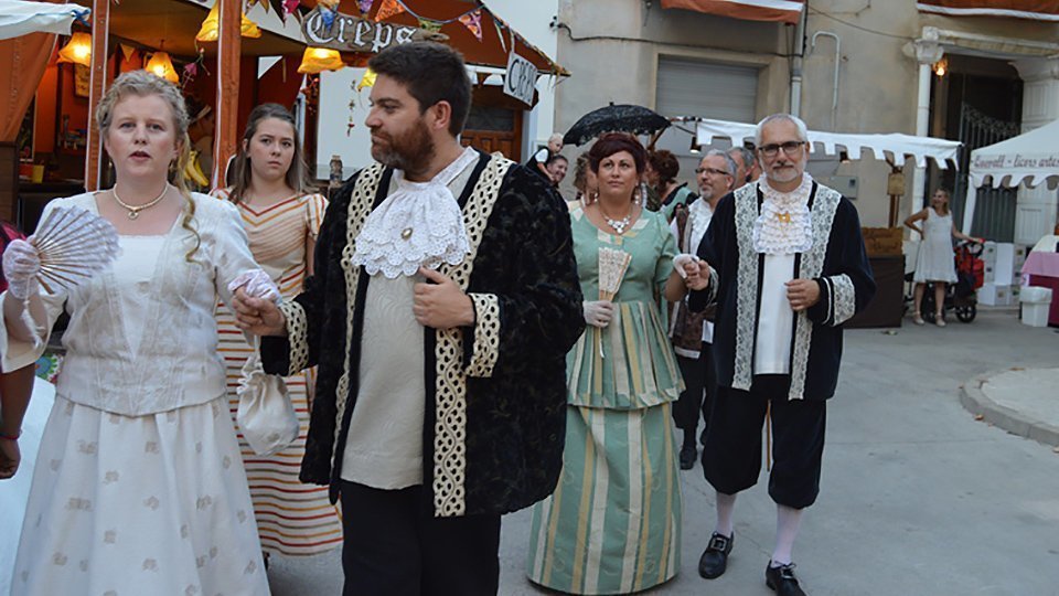 Els figurants que participen en la representació dels Firals de Bellvís