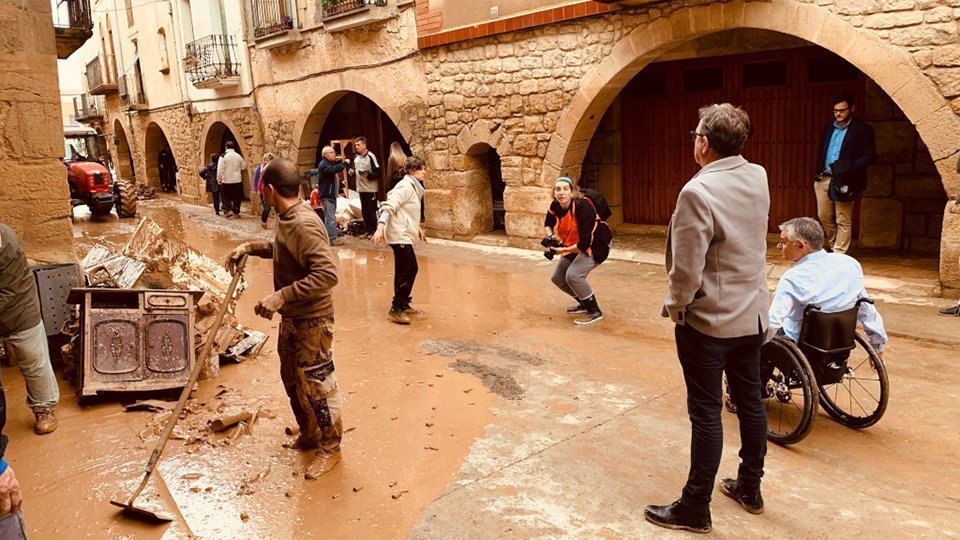 Visita del president de la Diputació Joan Talarn a la zona afectada