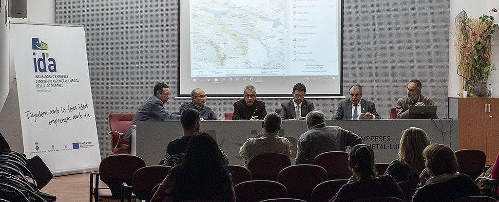 Damià Calvet amb els representants de les administracions Lleidatanes i del Pla d'Urgell