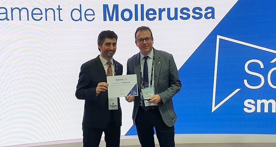 El conseller Jordi Puigneró i l'alcalde de Mollerussa, Marc Solsona