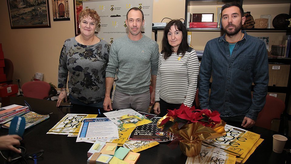 L'alcalde Àlex Mases, Susi Caba, Eva Llauet i Ivan Caelles