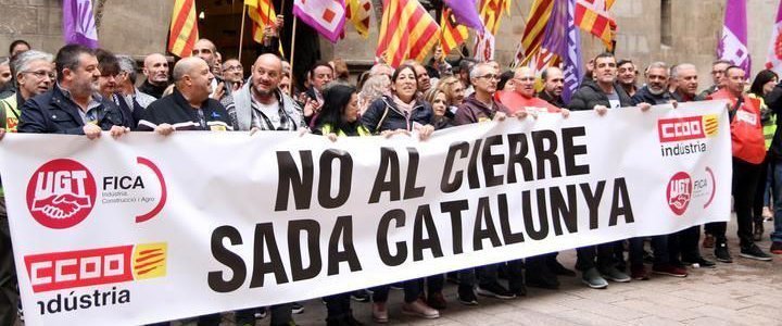 Vaga dels treballadors de Sada Catalunya a la Paeria de Lleida