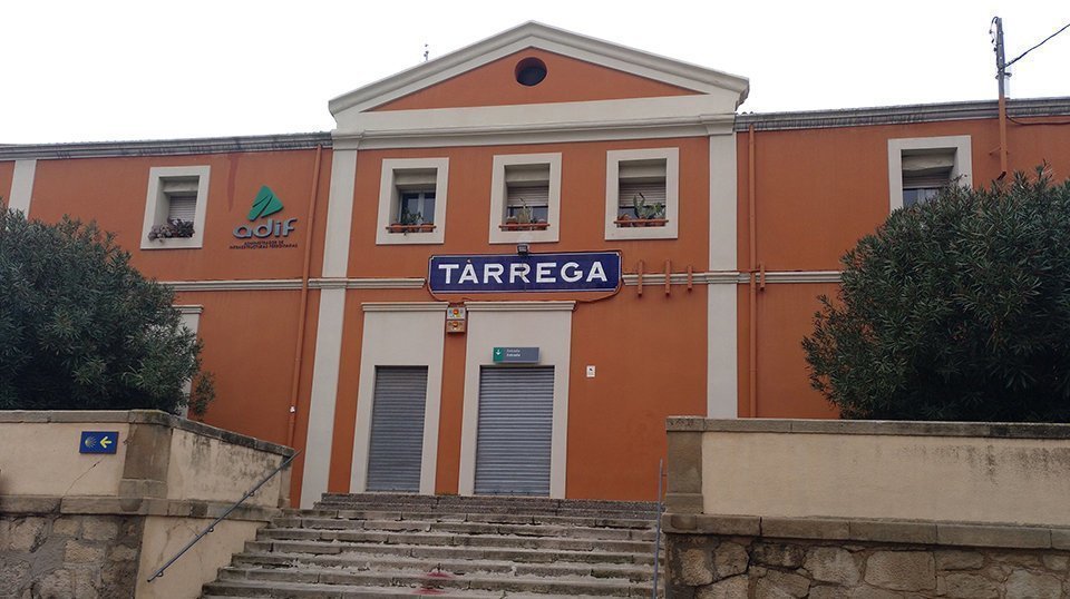 Imatge de l'estació de tren de Tàrrega, avui dimarts