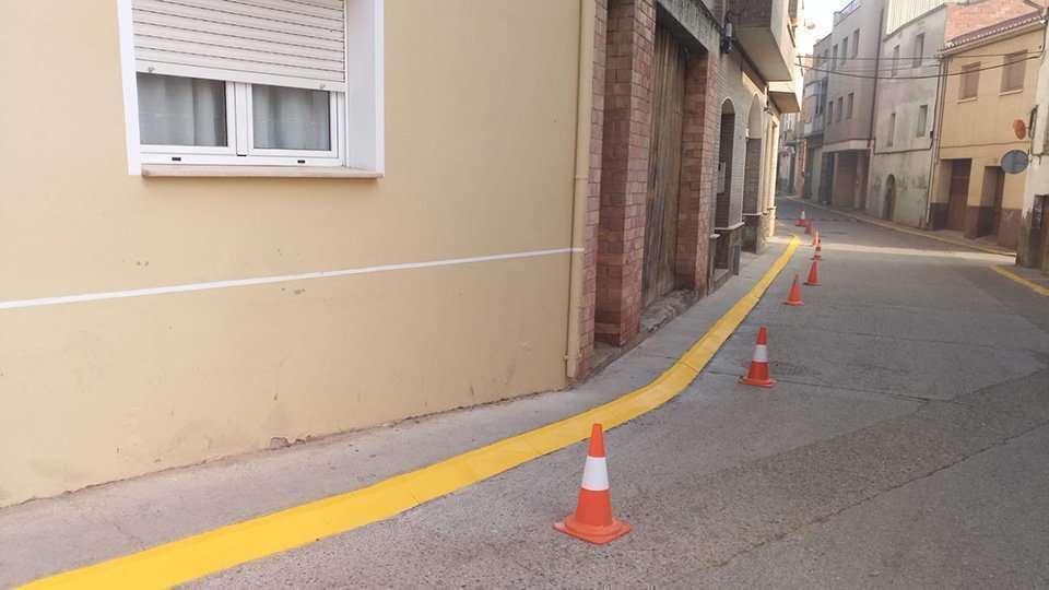 Voreres amb nova senyalització a Alcarràs