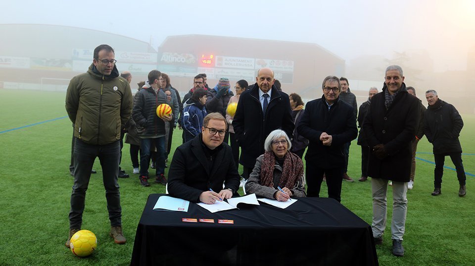 Conveni Club Futbol Joventut Mollerussa i l’ACUDAM