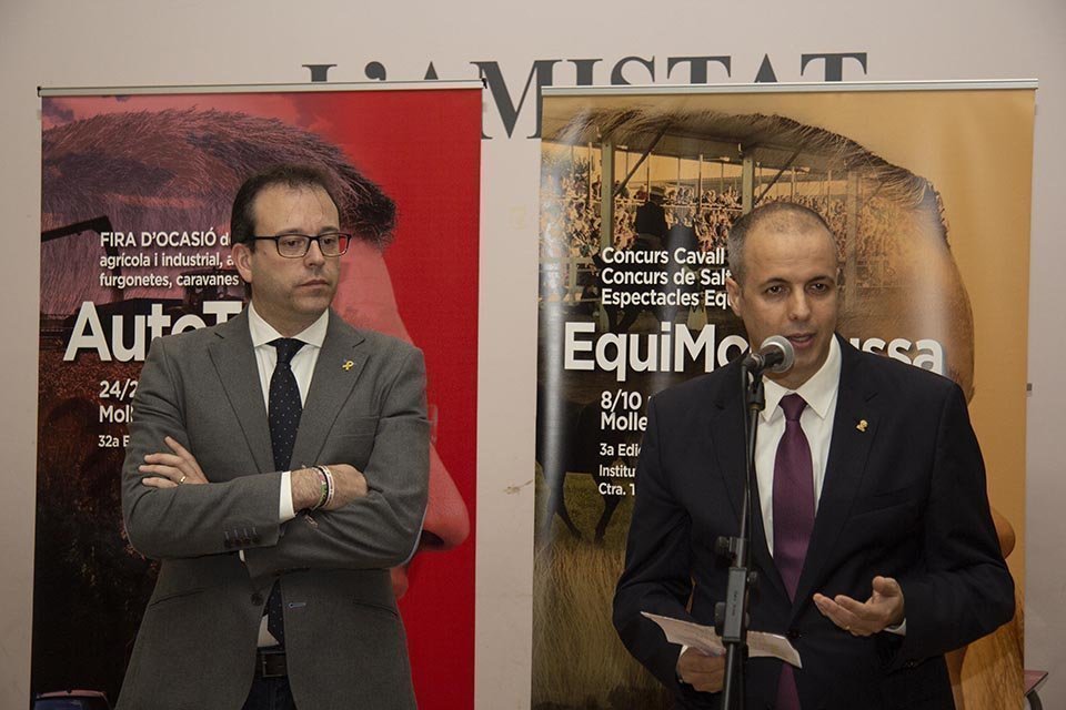 Marc Solsona i Xavier Roure en la presentacio de les fires de Mollerussa