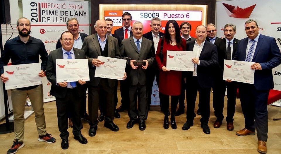 Els guardonats amb els Premis PIME de l'any de la Cambra de Comerç de Lleida