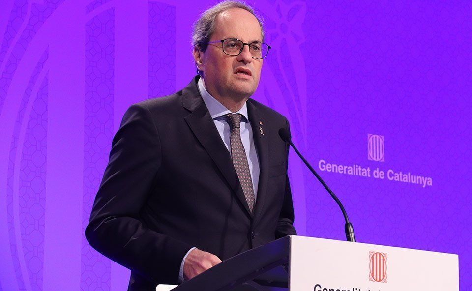 Quim Torra, en la roda de premsa