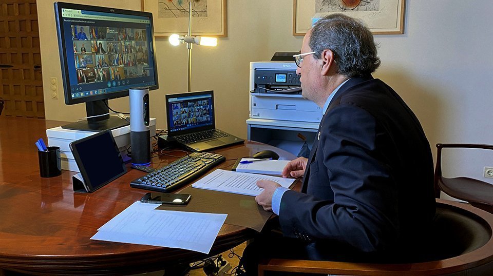 El president Quim Torra, reunit amb el president espanyol, Pedro Sánchez