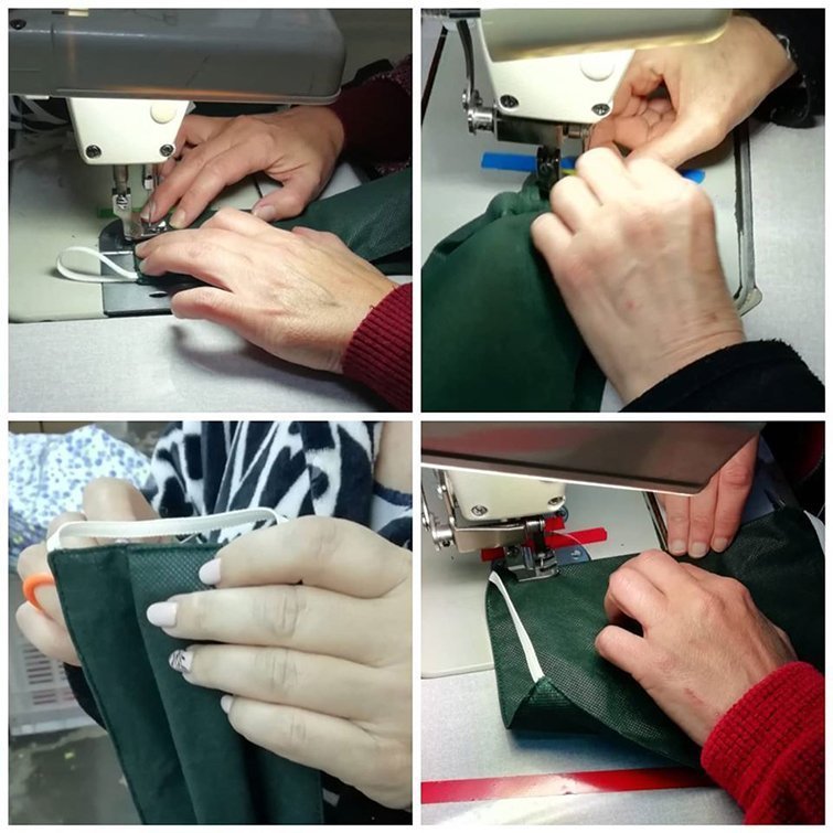 Les cusidores de Linyola confeccionen mascaretes