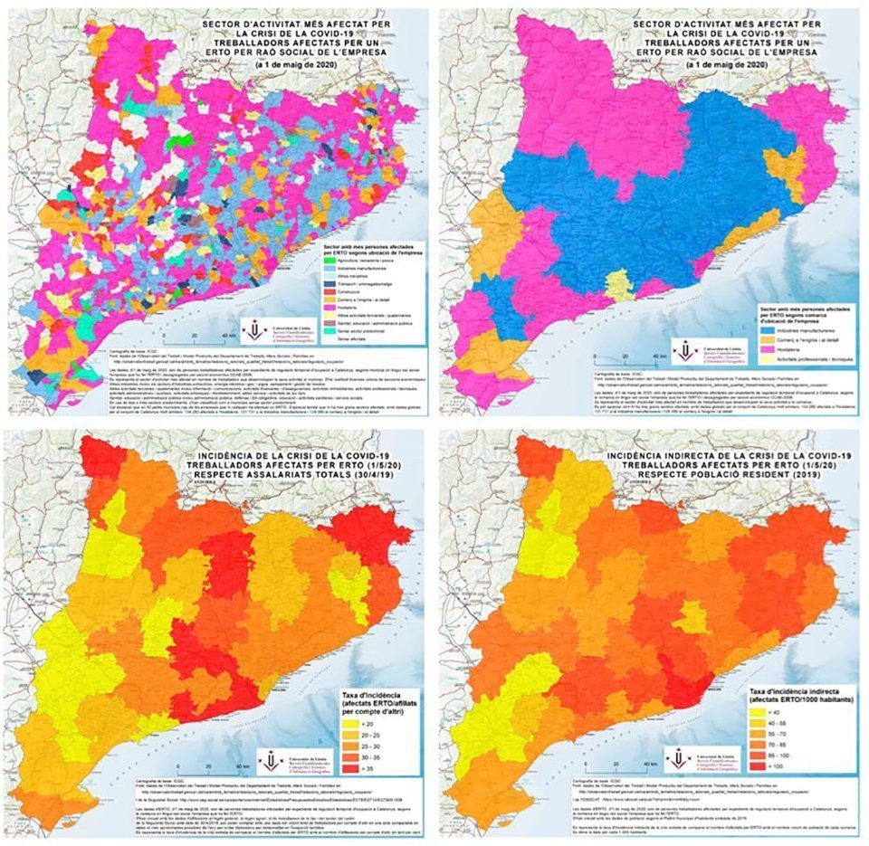 mapa municipal de sectors més afectats per la crisi de la COVID-19