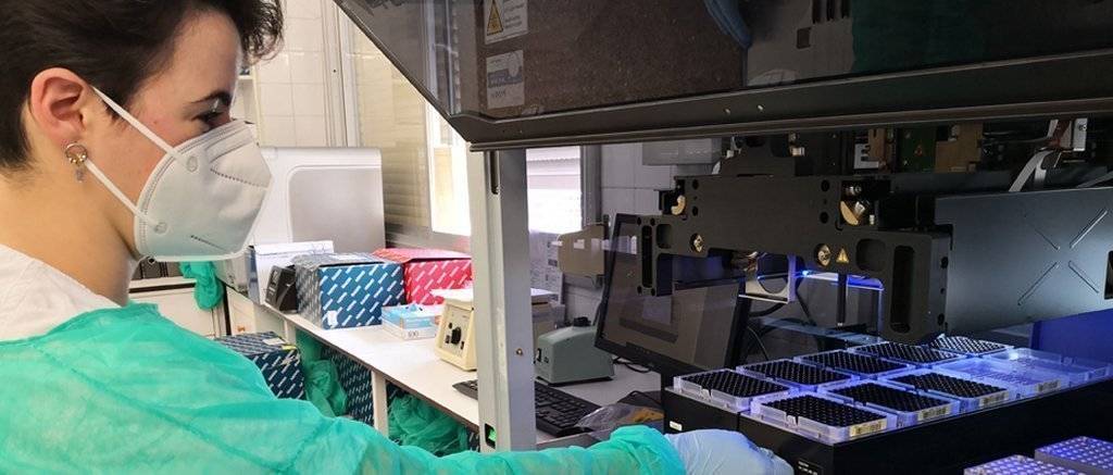 Tècnic de laboratori treballant amb PCRs convencionals