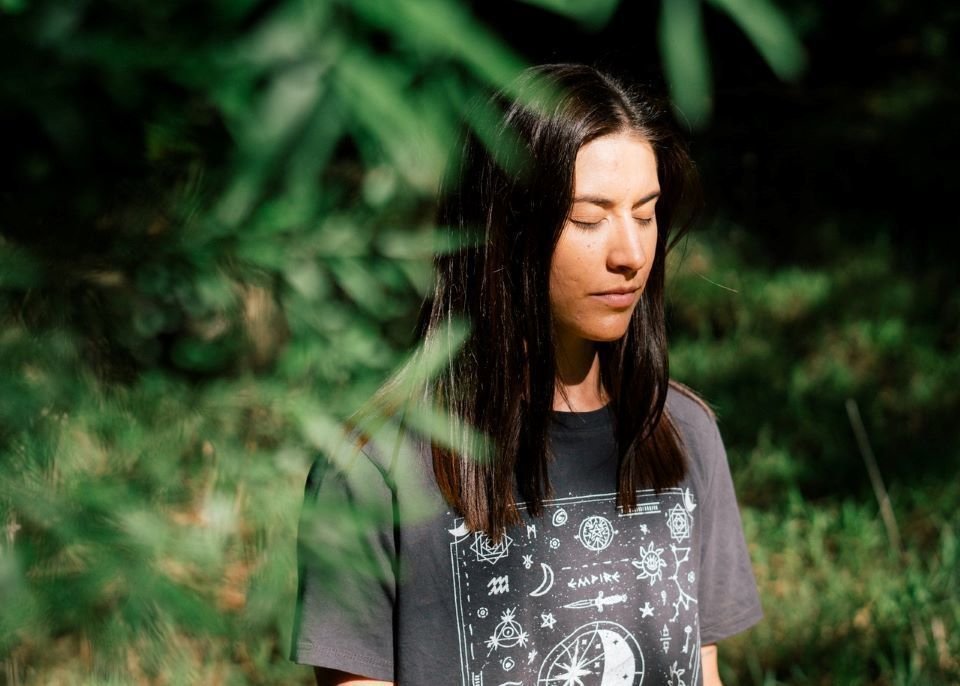 woman-in-gray-crew-neck-t-shirt-with-eyes-closed-3820376