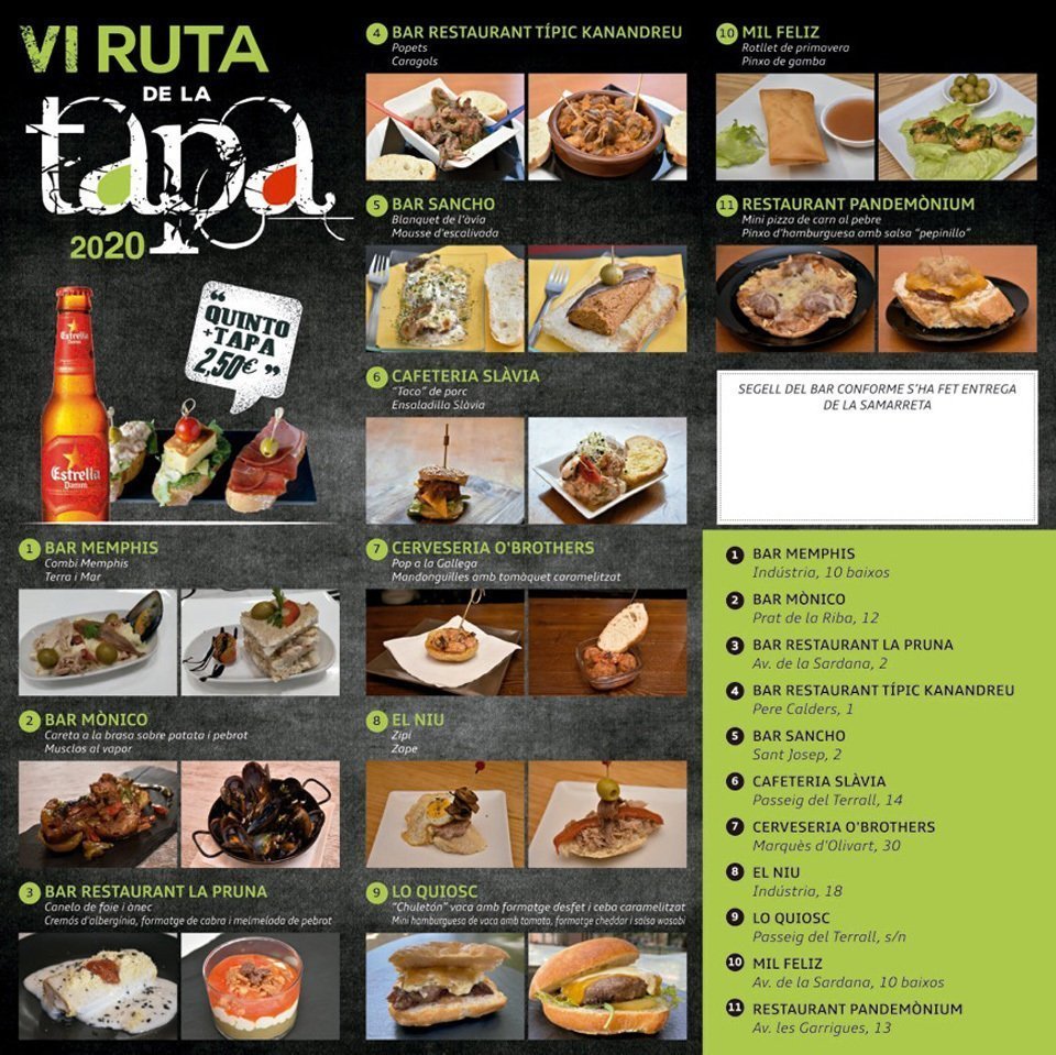 Desplegable 2 de la VI Ruta de la Tapa de les Borges