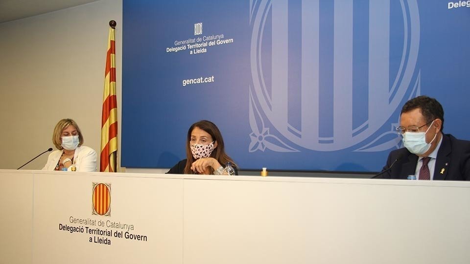 Roda de premsa Vergés, Budó i Farré desconfinament Lleida