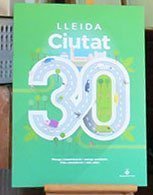 Pla sencer de l'alcalde de Lleida, Miquel Pueyo, amb els tinents d'alcalde Toni Postius i Sergi Talamonte, durant la presentació de Lleida Ciutat 30, el 27 d'octubre del 2020. (Horitzontal)