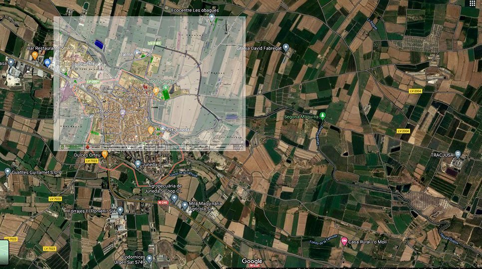 Plonol amb el projecte superpossat