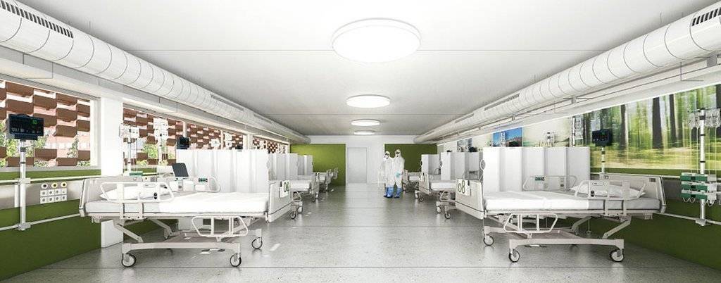 Imatge virtual de l'interior del nou edific annex a l'Hospital Arnau de Vilanova