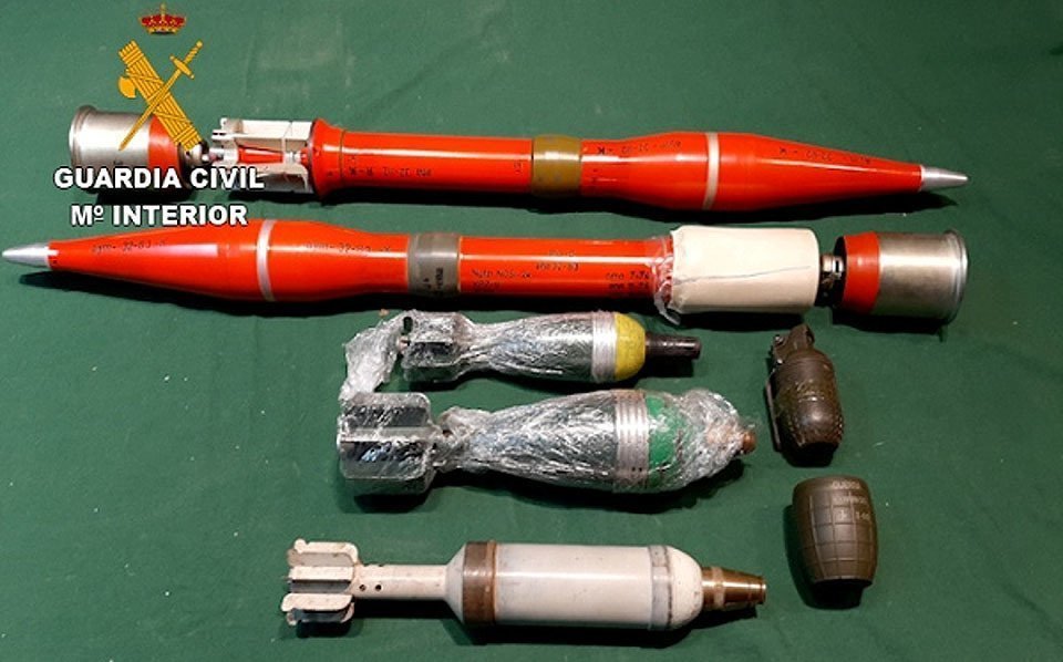 Modtra de la munició interceptada en l'operació de la Guàrdia Civil