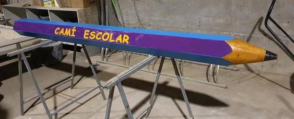 Els llapis en el taller de Linyola on es van fabricar, encarregats per l'Ajuntament